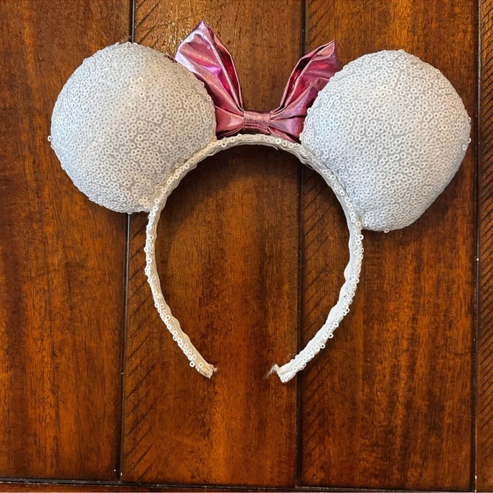 Disney Parks Sequin Minnie Mouse Ears with Pink Bow - Picture 2 of 2